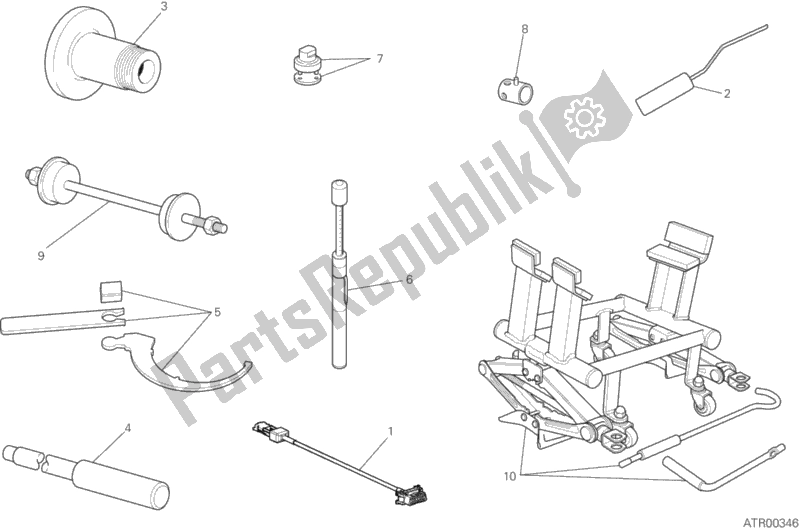 Tutte le parti per il Strumenti Di Servizio Di Officina, Telaio del Ducati Diavel Xdiavel S 1260 2017